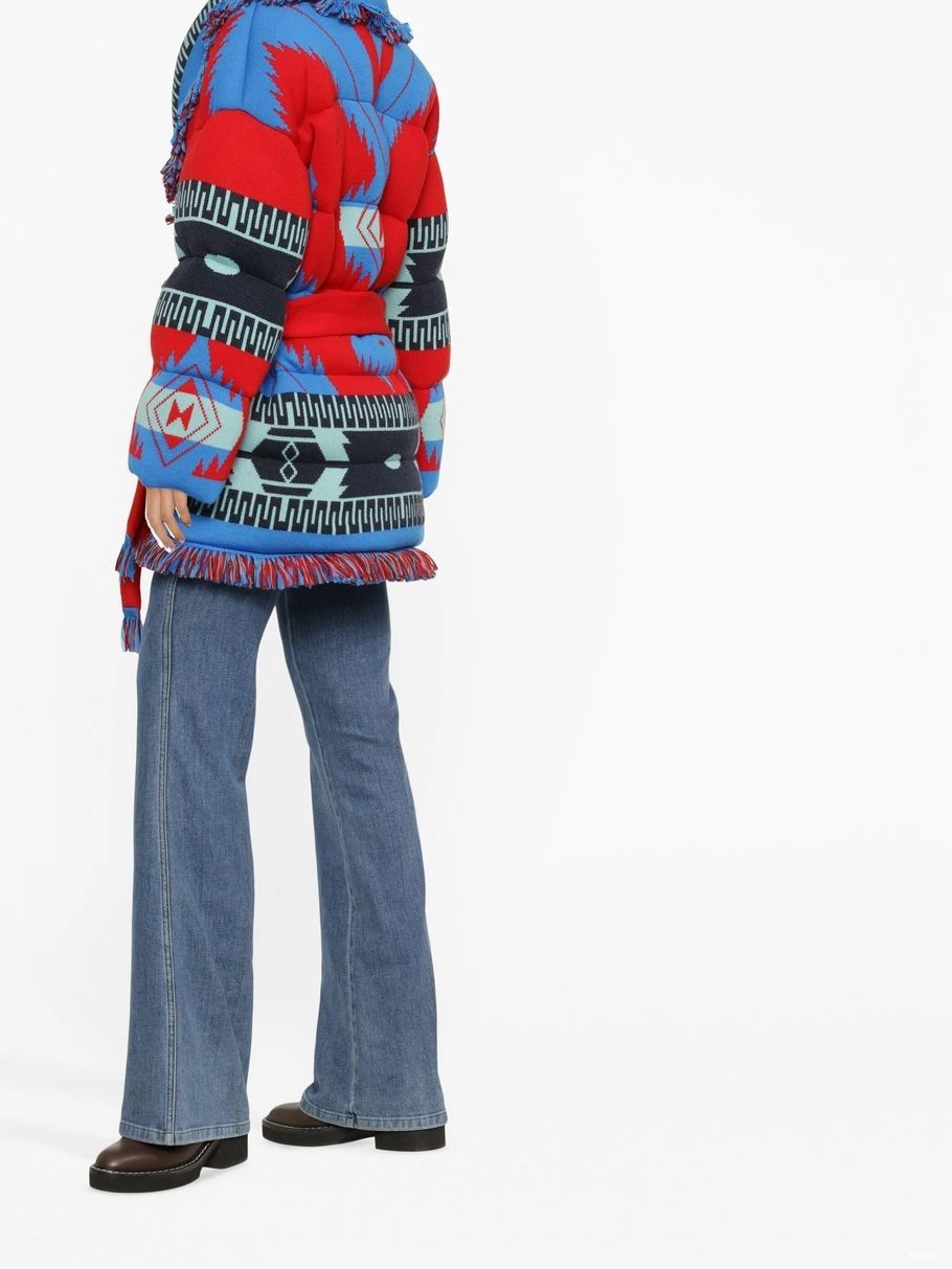 Affordable belted-waist Women cardigan Alanui fringed-edge 0714